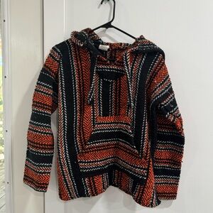 Patterned Orange and Black Sweatshirt